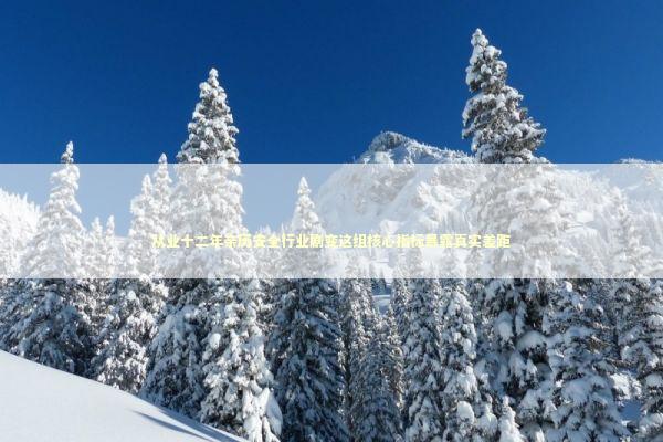 从业十二年亲历安全行业剧变这组核心指标暴露真实差距 IT技术